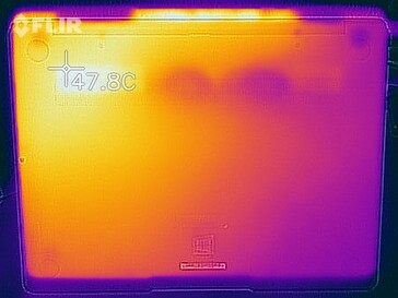 Distribuzione del calore sotto carico, sul lato inferiore