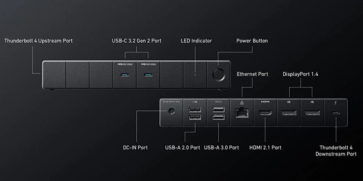 La docking station Anker 778 Thunderbolt (12 in 1, Thunderbolt 4). (Fonte: Anker)