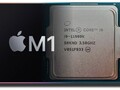 Il chip Apple M1 sta effettivamente raggiungendo l'Intel Core i9-11900K nel grafico delle prestazioni single-thread di PassMark. (Fonte immagine: Apple/Intel - modificato)