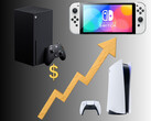 Gli aumenti di prezzo di Xbox, Switch e PS5 sono mostrati con un grafico (Fonte: Xbox Gaming, Sony PlayStation, Nintendo of America con modifiche)
