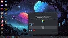 Desktop Linux Xray_OS basato su Arch con assistente Tolitica (fonte immagine: Xray_OS su SourceForge)
