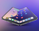 Render di un iPhone pieghevole, che si dice sia caratterizzato da un display interno da 7,8 pollici con una fotocamera sotto il display. (Fonte immagine: 9to5Mac)