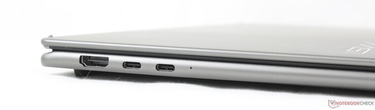 A sinistra: HDMI 2.1, 2x USB-C Thunderbolt 4 con DisplayPort + Power Delivery