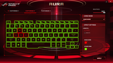 Solo due zone retroilluminate della tastiera da controllare