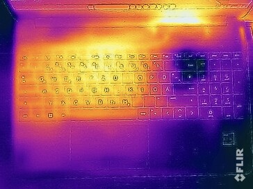 Temperature superficiali della prova di stress (in alto)