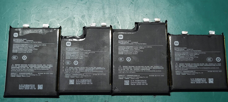 Batterie presunte di Xiaomi 17, 17 Pro, 17 Pro Max e 17 Ultra (fonte immagine: Panda Is Very Bald su Weibo)