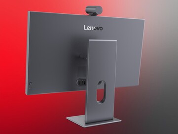 Il retro del monitor OLED 4K Lenovo Yoga Pro 27UD-10 mostrato con un'angolazione (fonte: Lenovo PR)