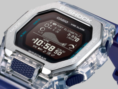 I nuovi orologi Casio GBX-100S sostituiscono la solida cassa in resina con un guscio trasparente in stile scheletro e lo abbinano a una lunetta in acciaio inossidabile spazzolato. Nella foto - il Casio GBX100S-2. (Fonte: Casio)