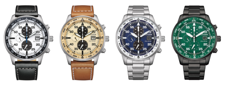Da sinistra a destra: gli orologi Citizen CA0880-07A, CA0880-15X, CA0880-58L e CA0885-54X. (Fonte: Citizen)