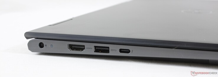A sinistra: adattatore AC, HDMI 2.0, USB-A 3.2 Gen. 1, Thunderbolt 4 w/ PD e DP