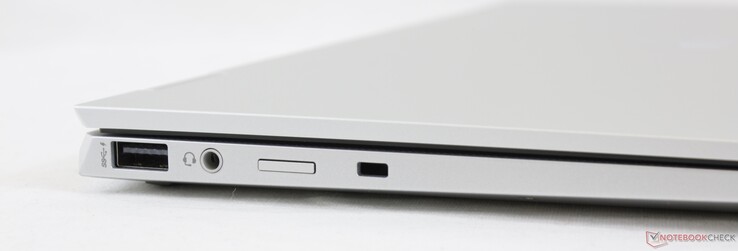 A sinistra: USB-A 3.1 Gen. 1, 3.5 mm combo audio, slot Nano-SIM, slot HP DriveLock