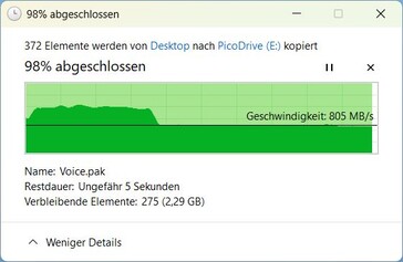 Dopo di che ancora circa 800 MB/s