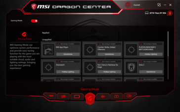 Dragon Center Modalità Gaming.