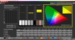 CalMAN ColorChecker (profilo: Nativo, spazio colore di destinazione: P3)