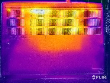 Temperature di superficie durante il test di stress (in basso)