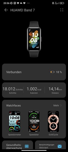 Le watch faces possono essere caricate sull'orologio tramite l'app