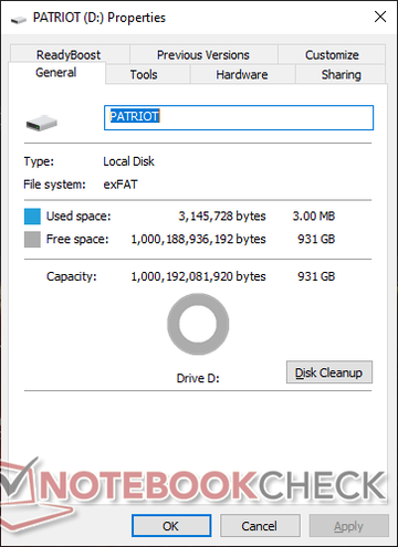 Lo spazio effettivo utilizzabile è di 931 GB