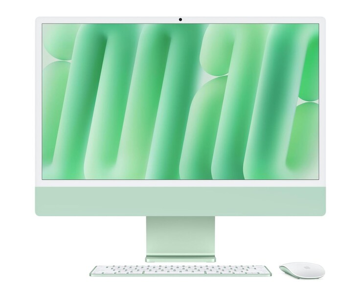 Apple l'iMac da 24 pollici viene mostrato in colore verde con tastiera e mouse abbinati (Fonte immagine: Apple)