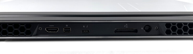 Lato Posteriore: HDMI 2.1, Mini DisplayPort 1.4, USB-C 3.1 Gen. 2 con Thunderbolt 3, porta Alienware Graphics Amplifier, alimentazione