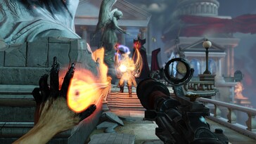 Nella foto: Una schermata di gameplay di BioShock Infinite.