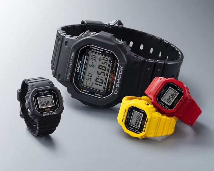 L'orologio Casio G-Shock DWN5600 Nano Ring è disponibile in tre colori iconici di G-Shock, tra cui rosso (DWN5600-4), giallo (DWN5600-9) e nero (DWN5600-1) (Fonte immagine: Casio)