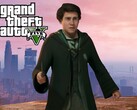 Mockup del personaggio di Hogwarts Legacy in GTA 5 (Fonte immagine: Warner Bros. Entertainment, Rockstar Games con modifiche)