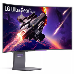 L&#039;UltraGear OLED 45GS95QE ha una finitura curva 800R. (Fonte: LG)