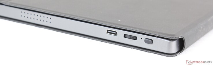 Lato destro: USB Type-C video-out port, controllo Volume/OSD, Pulsante accensione/OSD