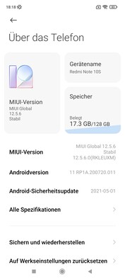 Software dello Xiaomi Redmi Note 10S