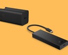Caricatore da parete HP 65W GaN e hub portatile USB-C 4K HDMI mostrati fianco a fianco (fonte: HP)