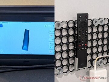 Telecomando TCL digitalizzato e supporto stampato in 3D.