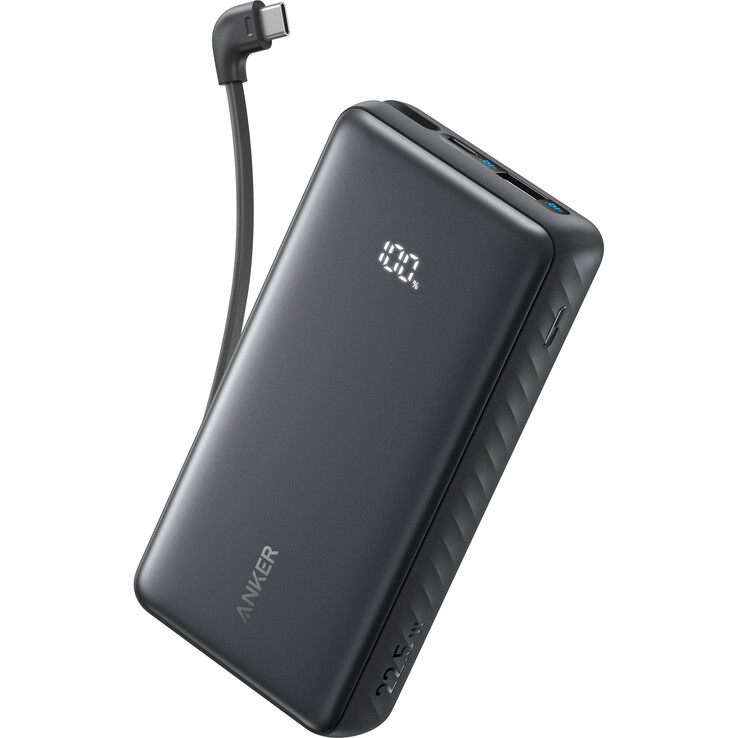 Anker Zolo Power Bank con cavo USB-C integrato (20.000 mAh, 22,5 W, nero). (Fonte: B&amp;H Photo)