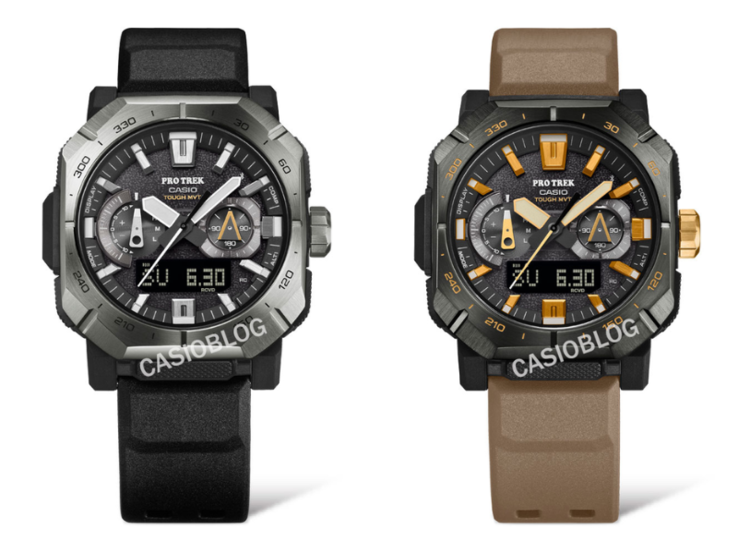 Gli orologi Casio PRWB1000-1 (a sinistra) e PRWB1000-5 (a destra). (Fonte immagine: Casioblog, modificato)