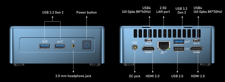 Porte esterne su Geekom Mini IT12, i5-12450H (Fonte: Geekom)