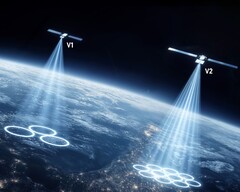 Un'illustrazione dei fasci satellitari mobili.