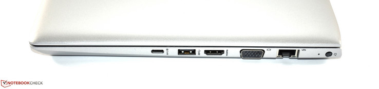 Destra: USB 3.1 Gen 1 Type-C, USB 3.0 Type-A, HDMI, VGA, Ethernet, alimentazione