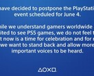 Sony rinvia l'evento del 4 giugno: non è il momento adatto