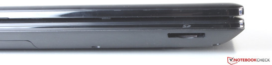 Lato Frontale: Memory card reader (SD, SDHC, SDXC)
