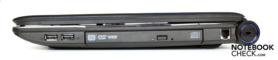 Destra: 2x USB, DVD, modem, Kensington