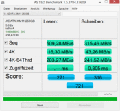 AS SSD: 509 MB/s (lettura sequenziale)