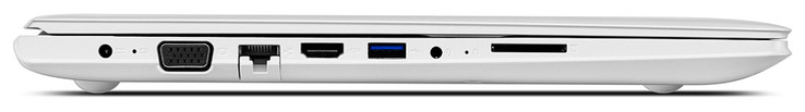 Right: LED, USB 3.0, USB 2.0, DVD drive, Kensington