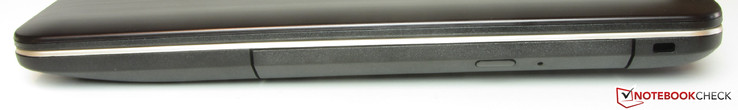 Right: DVD burner, lock slot