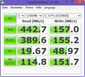 CrystalDiskMark lettura 442 MB/s