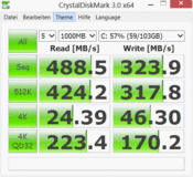 CrystalDiskMark: 488 MB/s (lettura sequenziale)