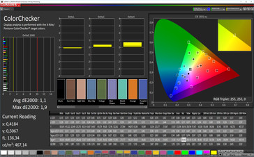 ColorChecker (spazio colore target: sRGB, True Tone: off)