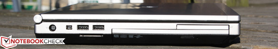 Left: CardReader (under USB), Power, FireWire, 2 x USB 3.0, DVD-LW, ExpressCard54