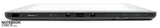 Lato Frontale: USB, gancio display, USB, SIM