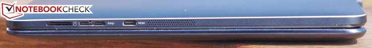 Right: MicroSD reader, Micro-USB 3.0, Micro-HDMI