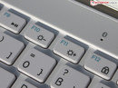 I tasti hanno il tipico layout per laptop, con tasti funzione per luminosità e volume.