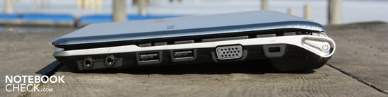 Lato Destro: Audio, 2 USB 2.0, VGA, Kensington lock